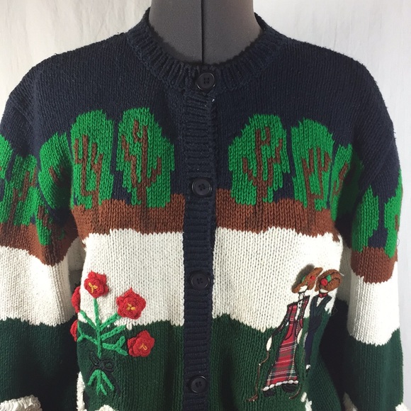 Robin Sinkler Embroidered Design Sweater Size L - Picture 2 of 8